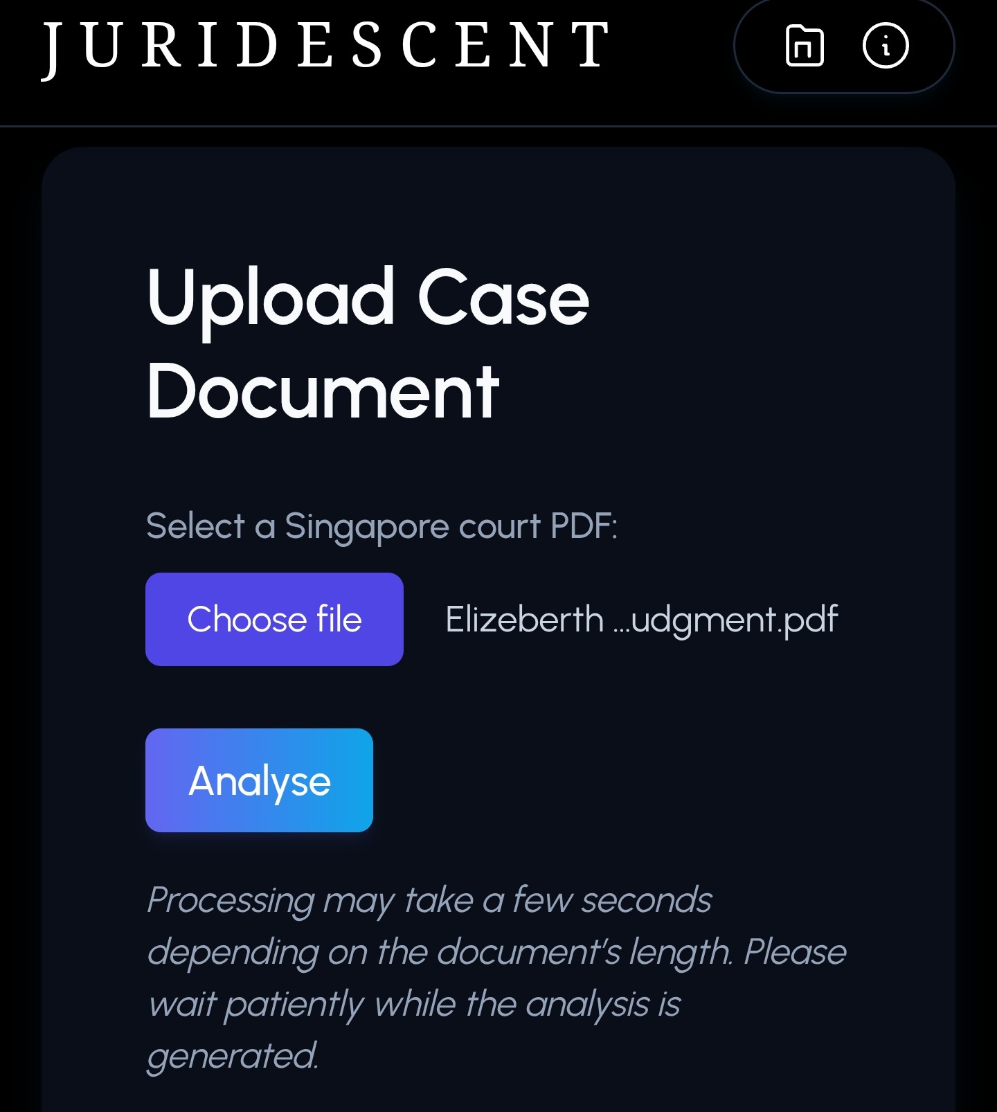 Early dark themed Juridescent layout